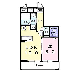東武東上線 下赤塚駅 徒歩17分の賃貸アパート 2階1LDKの間取り