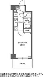 東武伊勢崎線 越谷駅 徒歩4分の賃貸マンション 4階1Kの間取り