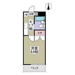 メゾン兵庫塚 1階1Kの間取り