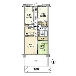 クリオ保土ヶ谷伍番館 2階3LDKの間取り