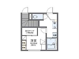レオパレスＳＵＺＵＫＩII 1階1Kの間取り