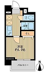 東京メトロ半蔵門線 住吉駅 徒歩5分の賃貸マンション 6階1Kの間取り