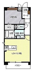 名古屋市営名港線 六番町駅 徒歩4分の賃貸マンション 2階1LDKの間取り