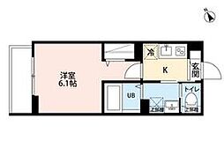 京成本線 京成津田沼駅 徒歩3分の賃貸アパート 2階1Kの間取り