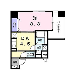京急久里浜線 京急久里浜駅 徒歩3分の賃貸マンション 5階1DKの間取り