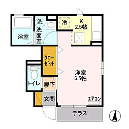 東武伊勢崎線 北千住駅 徒歩13分の賃貸アパート 1階1Kの間取り