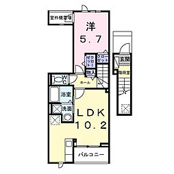 西武池袋線 東久留米駅 バス15分 前沢住宅下車 徒歩6分の賃貸アパート 2階1LDKの間取り