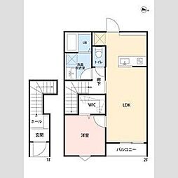 リーブルファイン葛飾西水元 201 2階1LDKの間取り