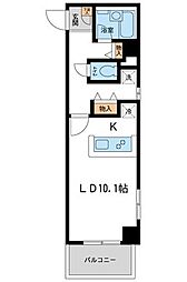 東武伊勢崎線 越谷駅 徒歩4分の賃貸マンション 6階ワンルームの間取り