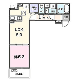 ＦｏｒｚａＤＫIII 1階1LDKの間取り