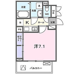 ＦｏｒｚａＤＫIII 3階1Kの間取り