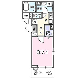 ＦｏｒｚａＤＫIII 3階1Kの間取り