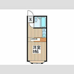 京急本線 杉田駅 徒歩11分の賃貸アパート 2階ワンルームの間取り