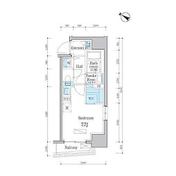 東京メトロ半蔵門線 水天宮前駅 徒歩3分の賃貸マンション 3階ワンルームの間取り
