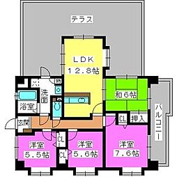 JR香椎線 和白駅 徒歩10分の賃貸マンション 8階4LDKの間取り