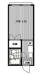 小川コーポ 103 1階ワンルームの間取り