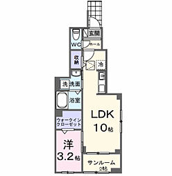 ＭＡＬＩＢＵ（マリブ） 101 1階1LDKの間取り
