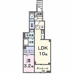 ＭＡＬＩＢＵ（マリブ） 102 1階1LDKの間取り