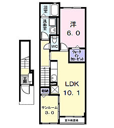 セリーナ 2階1LDKの間取り