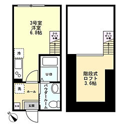JR横須賀線 衣笠駅 徒歩10分の賃貸アパート 1階ワンルームの間取り