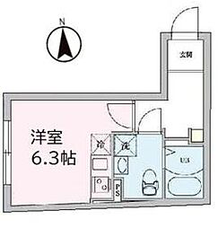 東京メトロ南北線 志茂駅 徒歩1分の賃貸マンション 4階ワンルームの間取り