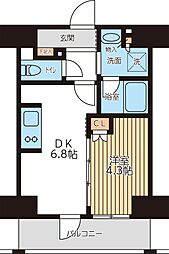 京急本線 戸部駅 徒歩5分の賃貸マンション 3階1DKの間取り