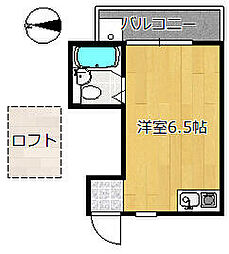 東急東横線 新丸子駅 徒歩6分の賃貸アパート 2階ワンルームの間取り