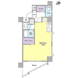 東急多摩川線 下丸子駅 徒歩3分の賃貸マンション 2階ワンルームの間取り