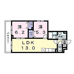 都営大江戸線 新江古田駅 徒歩11分の賃貸アパート 2階2LDKの間取り