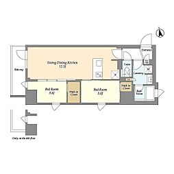 都営浅草線 戸越駅 徒歩6分の賃貸マンション 3階2LDKの間取り