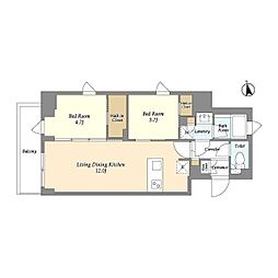 都営浅草線 戸越駅 徒歩6分の賃貸マンション 3階2LDKの間取り