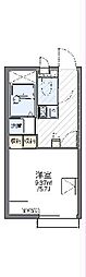 レオパレスイースト 2階1Kの間取り