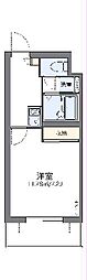レオパレスカナンの家 403 4階1Kの間取り
