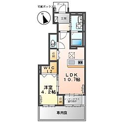 ルミナスＡ 1階1LDKの間取り