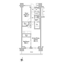 ドゥーエ西馬込 6階2LDKの間取り