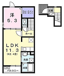 アルドーレ 2階1LDKの間取り