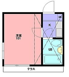 東京メトロ副都心線 小竹向原駅 徒歩8分の賃貸アパート 1階1Kの間取り