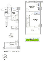 東急池上線 池上駅 徒歩6分の賃貸マンション 3階2LDKの間取り