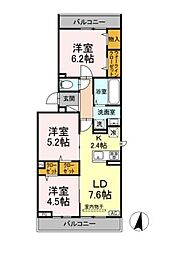 メゾン　シャルム 3階3LDKの間取り