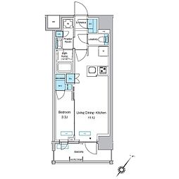 JR京浜東北・根岸線 大森駅 徒歩11分の賃貸マンション 9階1LDKの間取り
