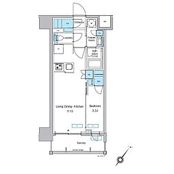 JR京浜東北・根岸線 大森駅 徒歩11分の賃貸マンション 10階1LDKの間取り