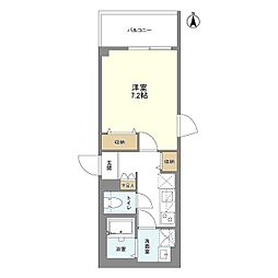 京王線 笹塚駅 徒歩6分の賃貸マンション 4階1Kの間取り