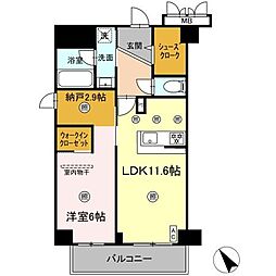 沖縄都市モノレール 美栄橋駅 徒歩5分の賃貸マンション 8階1LDKの間取り