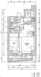東京メトロ半蔵門線 住吉駅 徒歩6分の賃貸マンション 5階1LDKの間取り