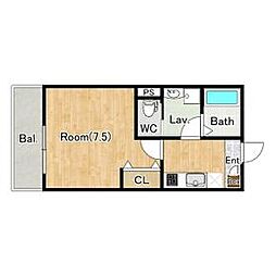 東武野田線 逆井駅 徒歩4分の賃貸アパート 1階1Kの間取り