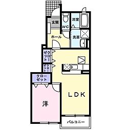 ベルフォーレ1 1LDKの間取図画像