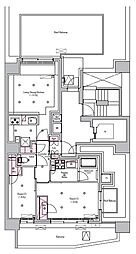 都営三田線 新板橋駅 徒歩2分の賃貸マンション 13階2LDKの間取り