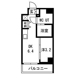 京王線 幡ヶ谷駅 徒歩11分の賃貸マンション 5階1DKの間取り