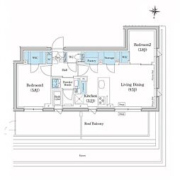 東急池上線 池上駅 徒歩4分の賃貸マンション 4階2LDKの間取り
