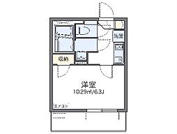 都営三田線 西台駅 徒歩12分の賃貸マンション 2階1Kの間取り